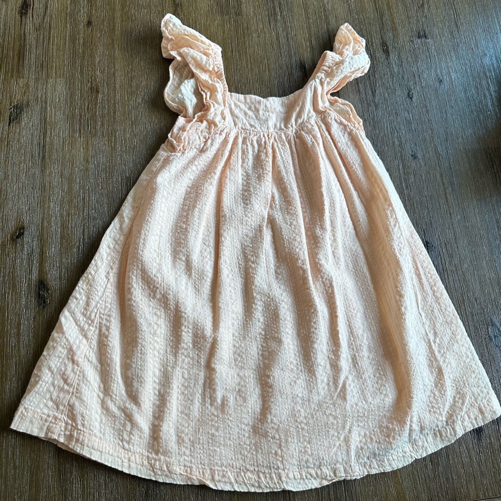 3/27$ Rise little earthling peach kids dress size 4-5Y